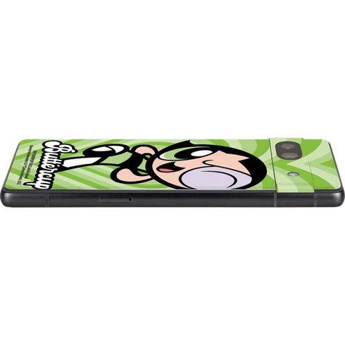Cartoon Network Powerpuff Girls Buttercup Green Hearts Google Pixel 7a Skin
